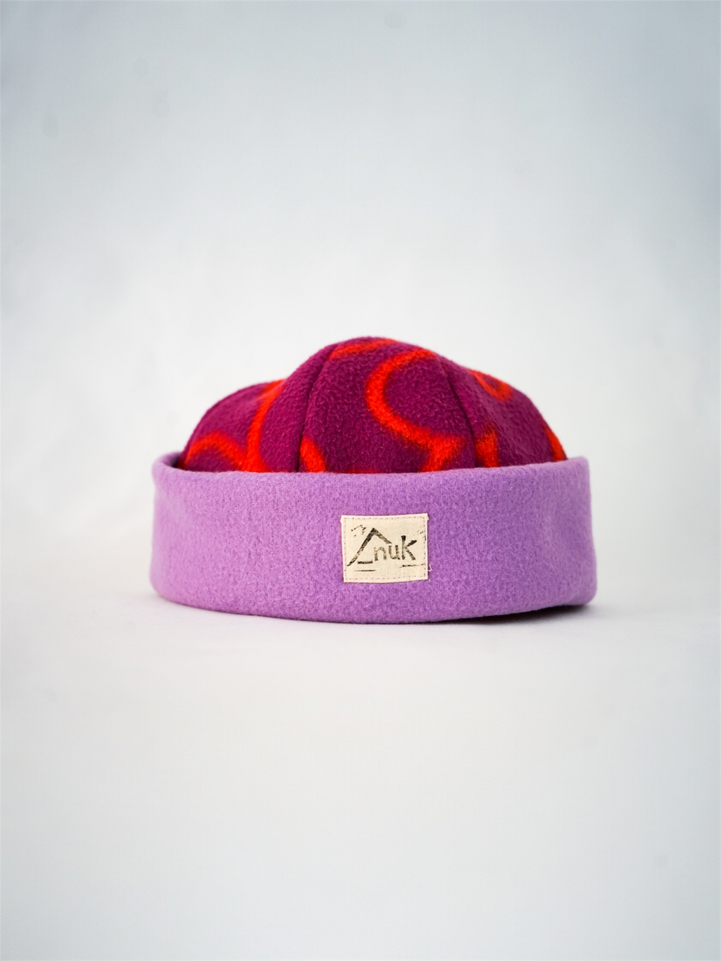 Bonnet lila & motif orange violet