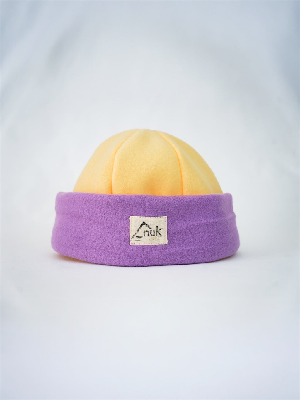 Bonnet lila & jaune