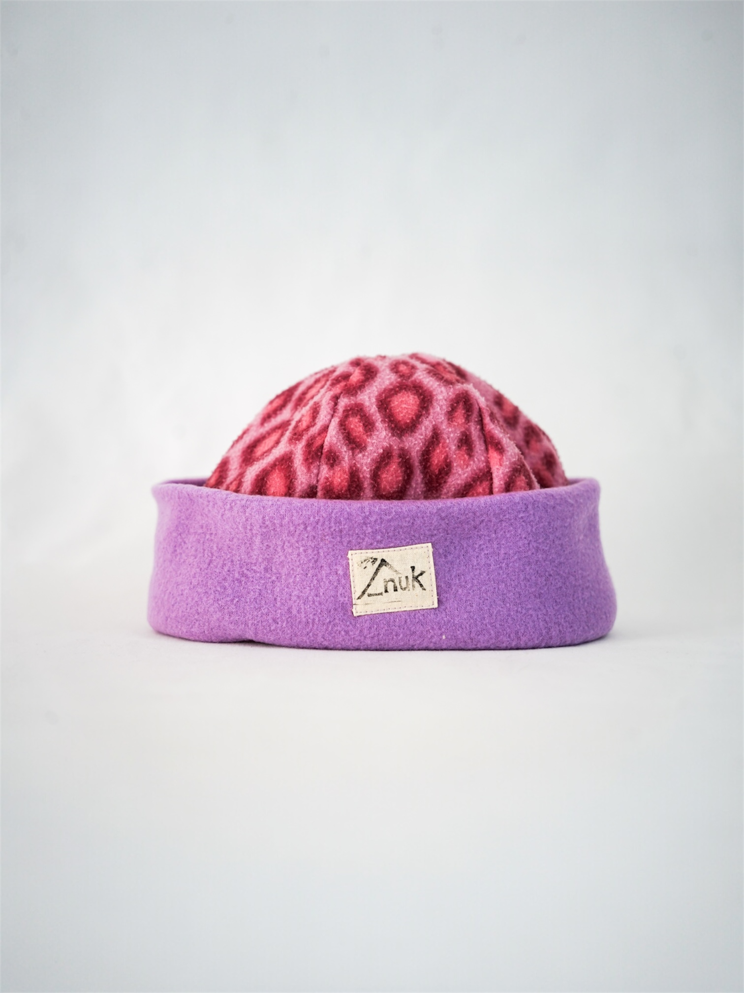 Bonnet lila & léopard rose
