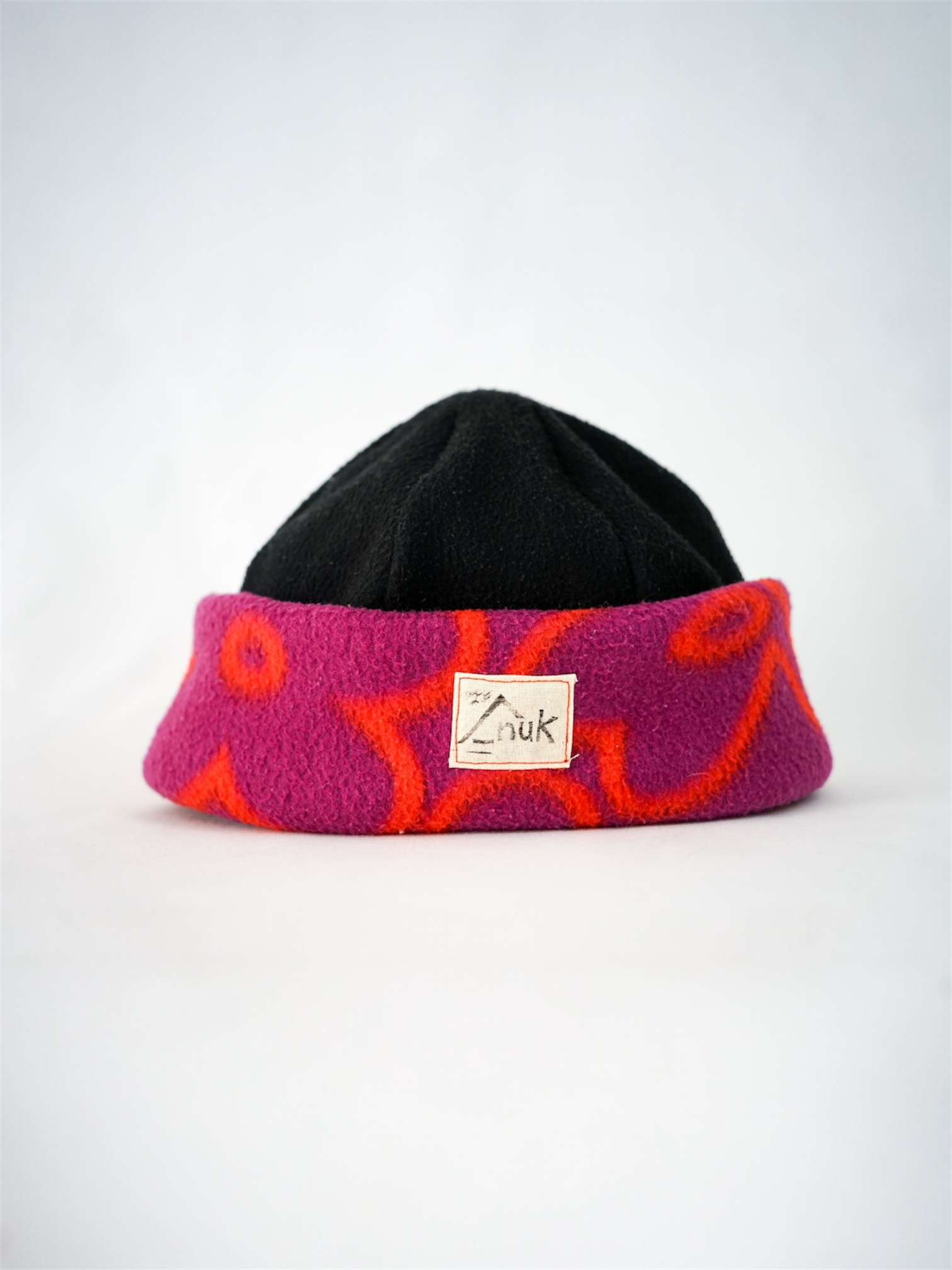 Bonnet motifs orange violet & noir