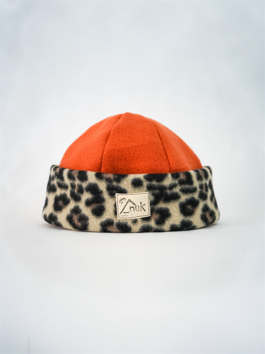 Bonnet léopard beige & terracotta
