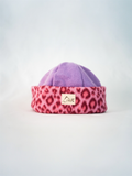 Bonnet léopard rose & lila