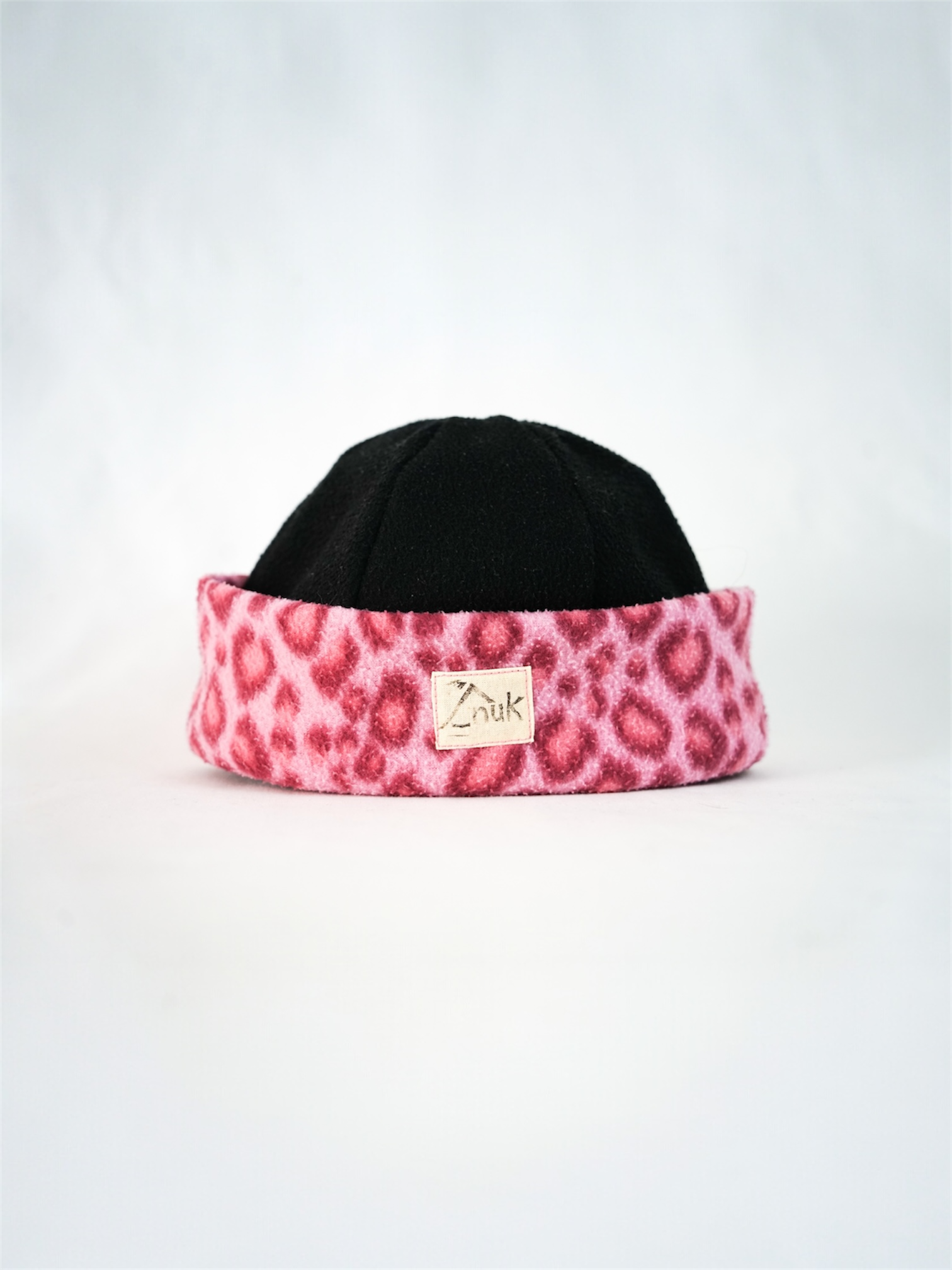 Bonnet léopard rose & noir