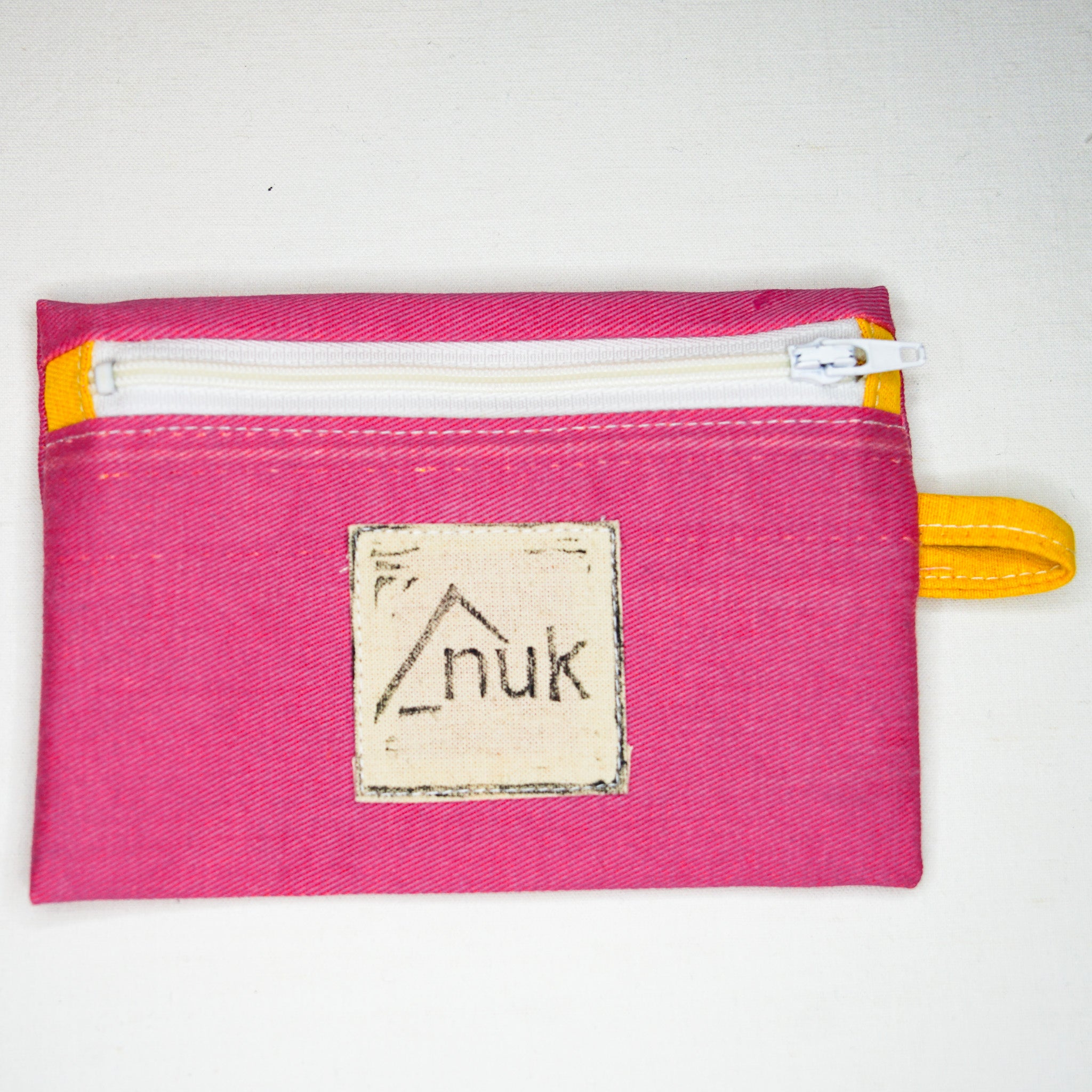 Porte-monnaie rose & jaune n°1 - rideau