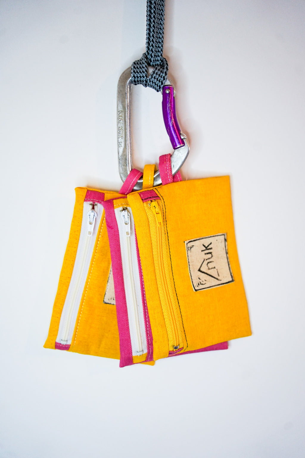 Porte-monnaie rose & jaune n°1 - rideau