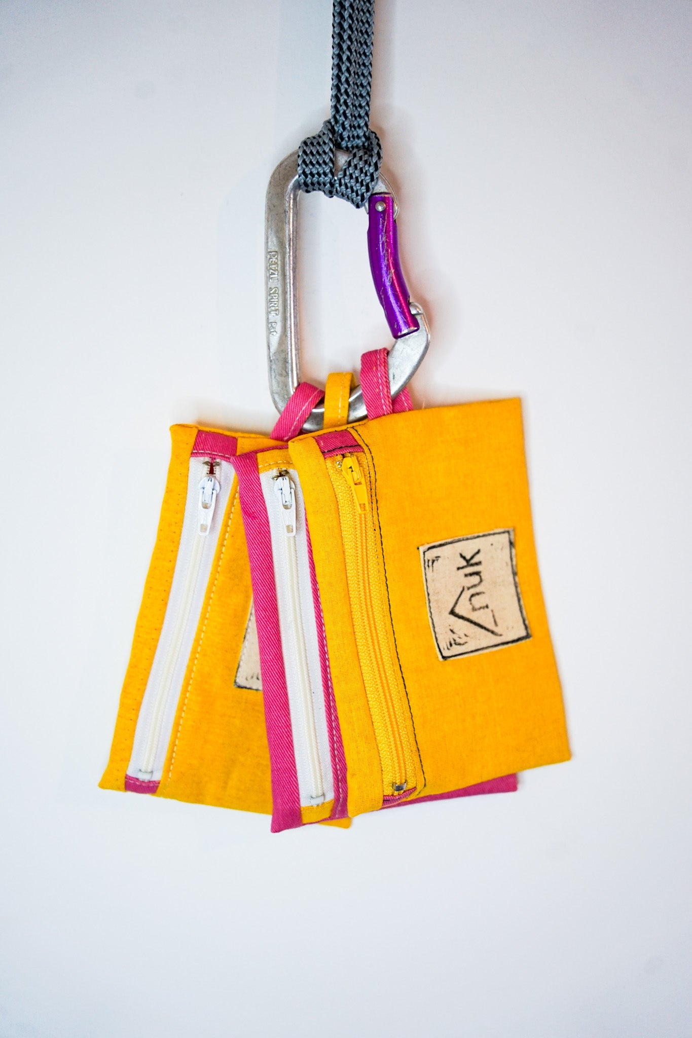 Porte-monnaie rose & jaune n°1 - rideau