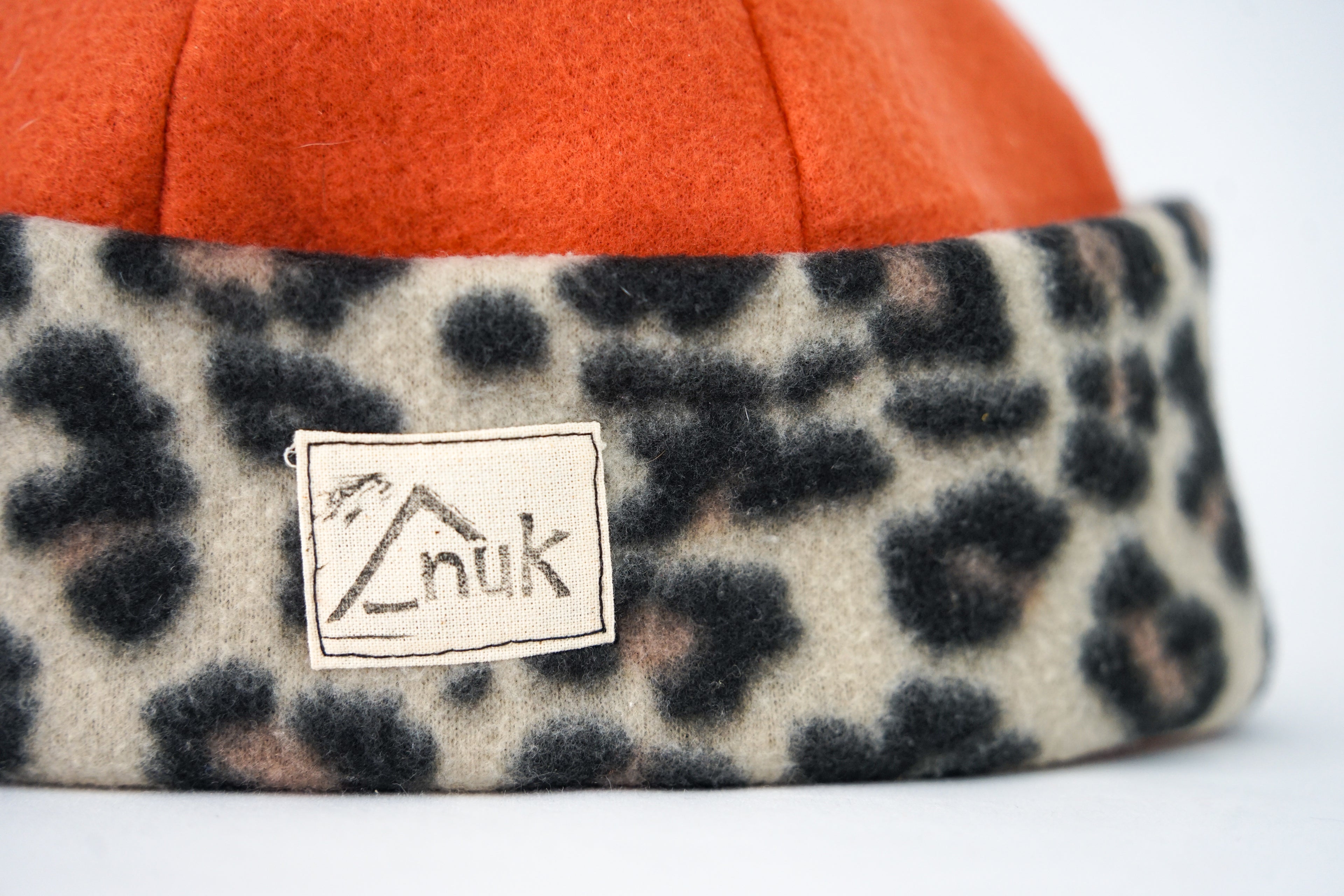 Bonnet léopard beige & terracotta