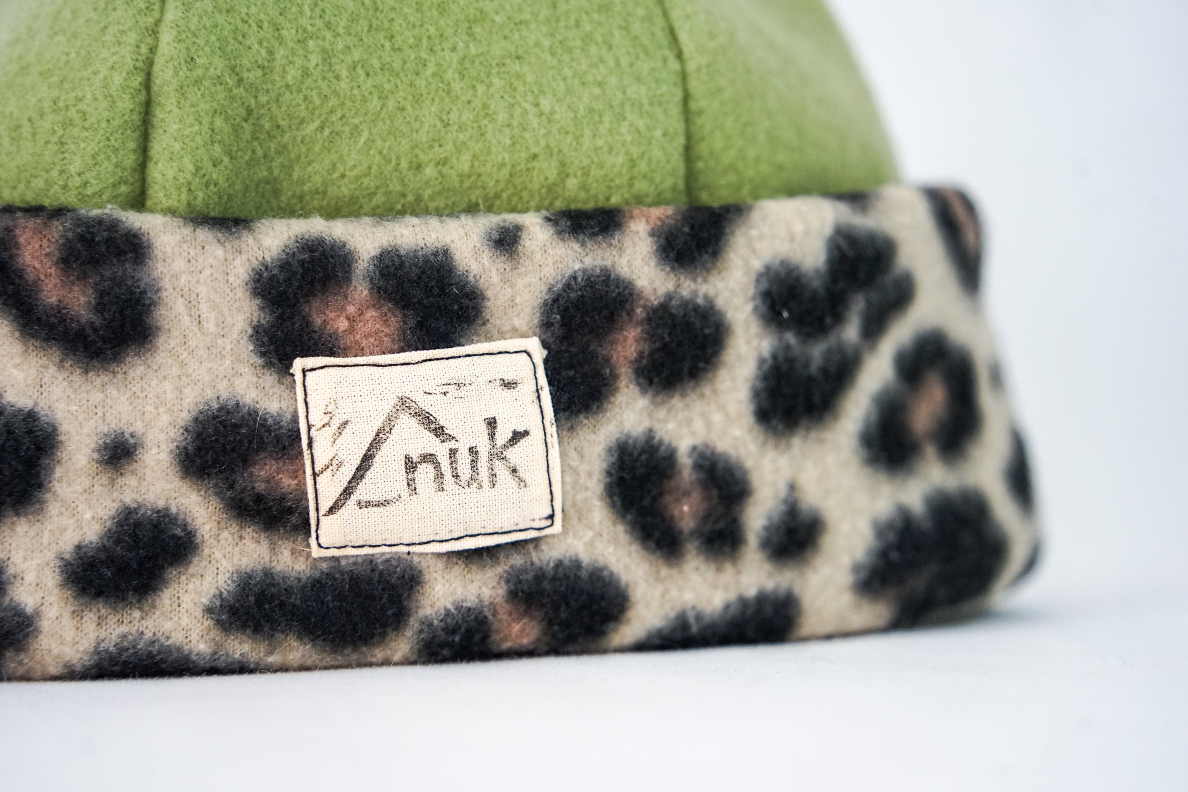 Bonnet léopard beige & kaki