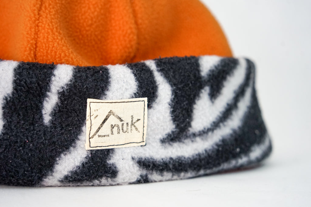 Bonnet zèbre & orange