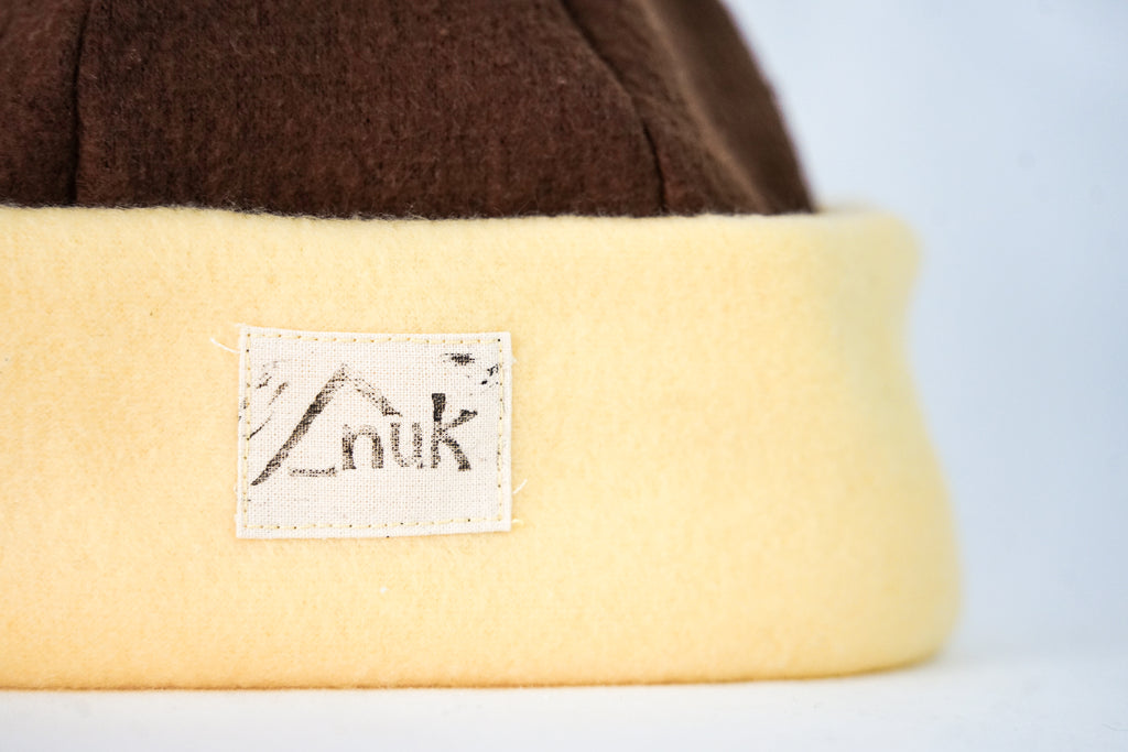 Bonnet jaune & marron