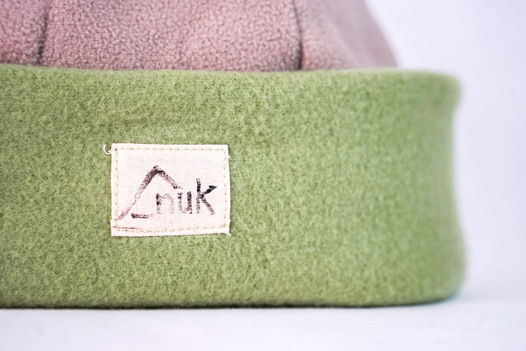 Bonnet kaki & beige