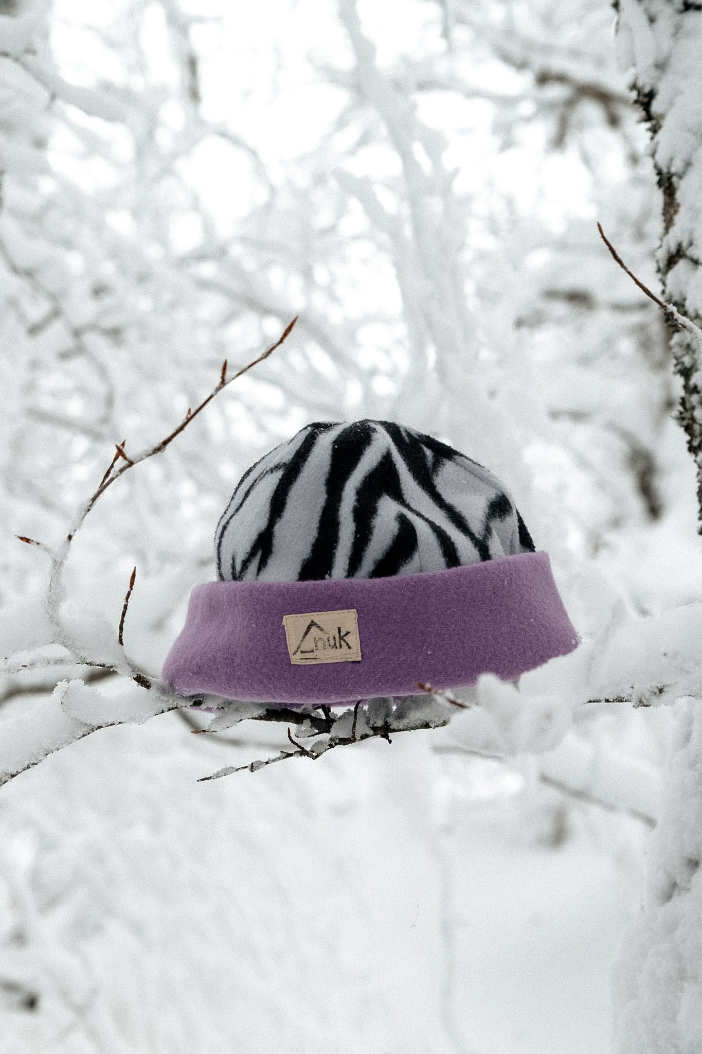 Bonnet lila & zèbre