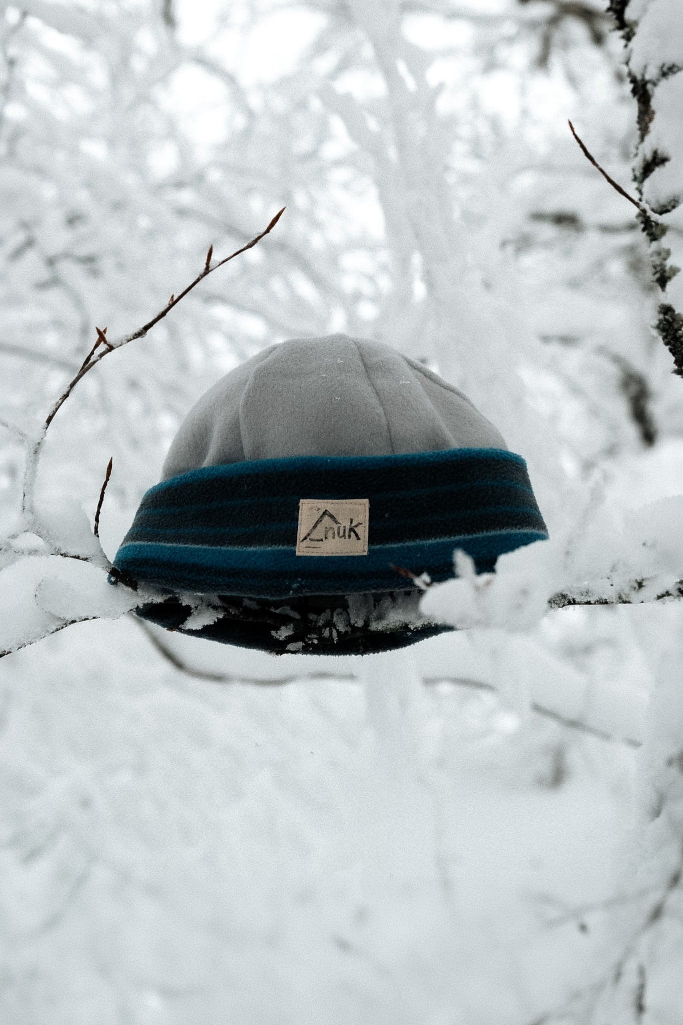 Bonnet gris rayé & gris