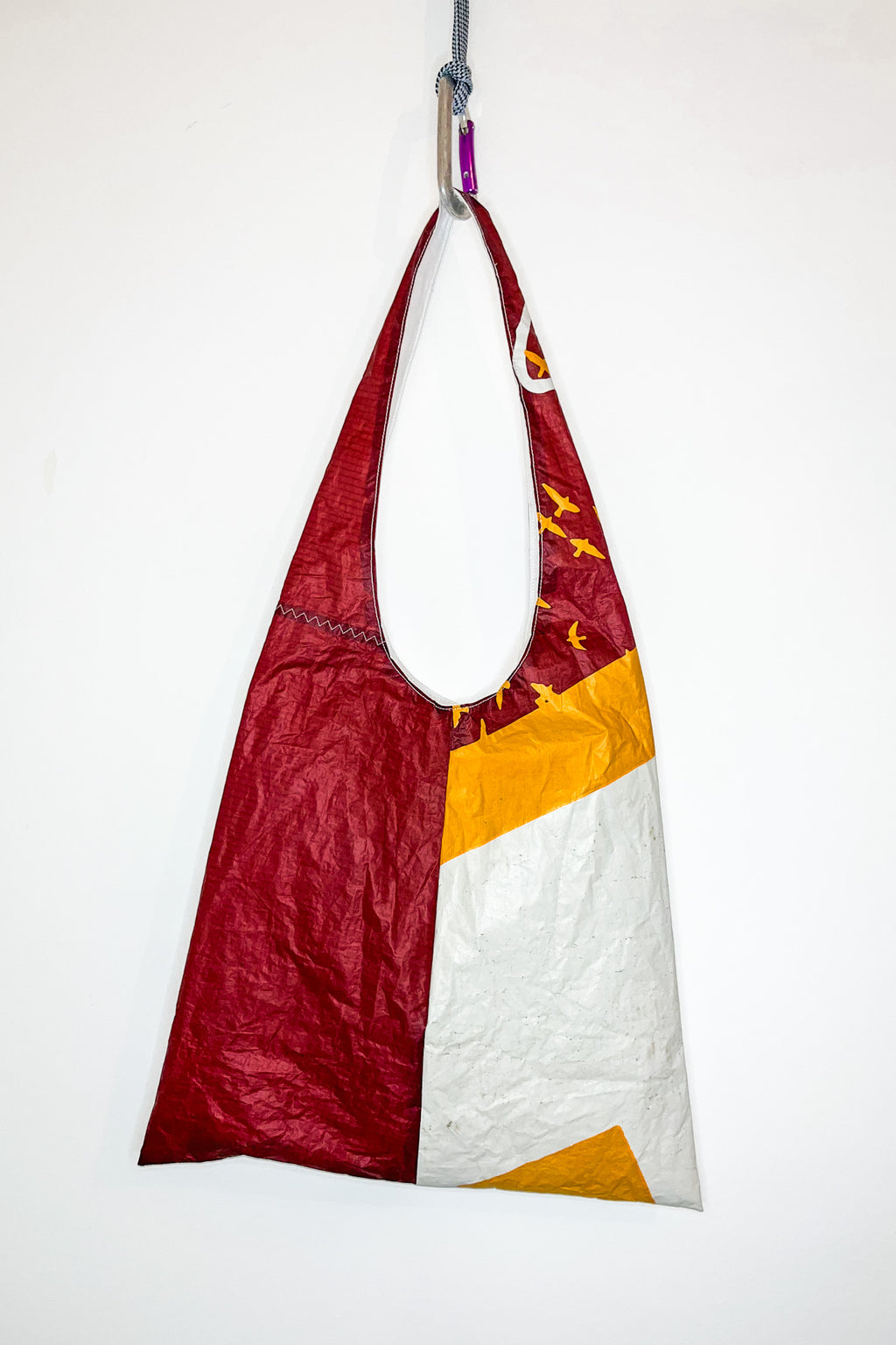 Tote bag bordeaux, orange & blanc - aile de kitesurf