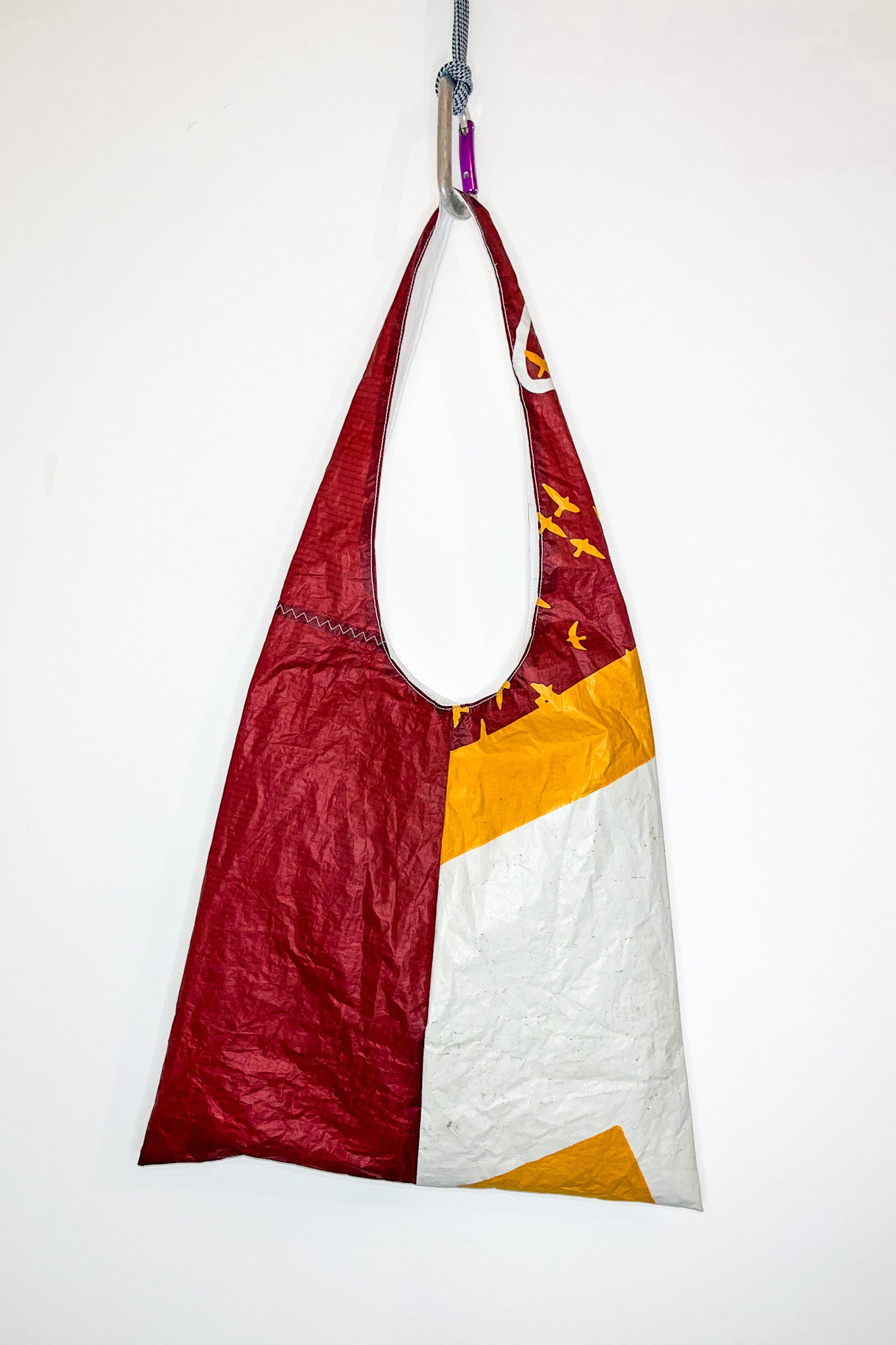Tote bag bordeaux, orange & blanc - aile de kitesurf