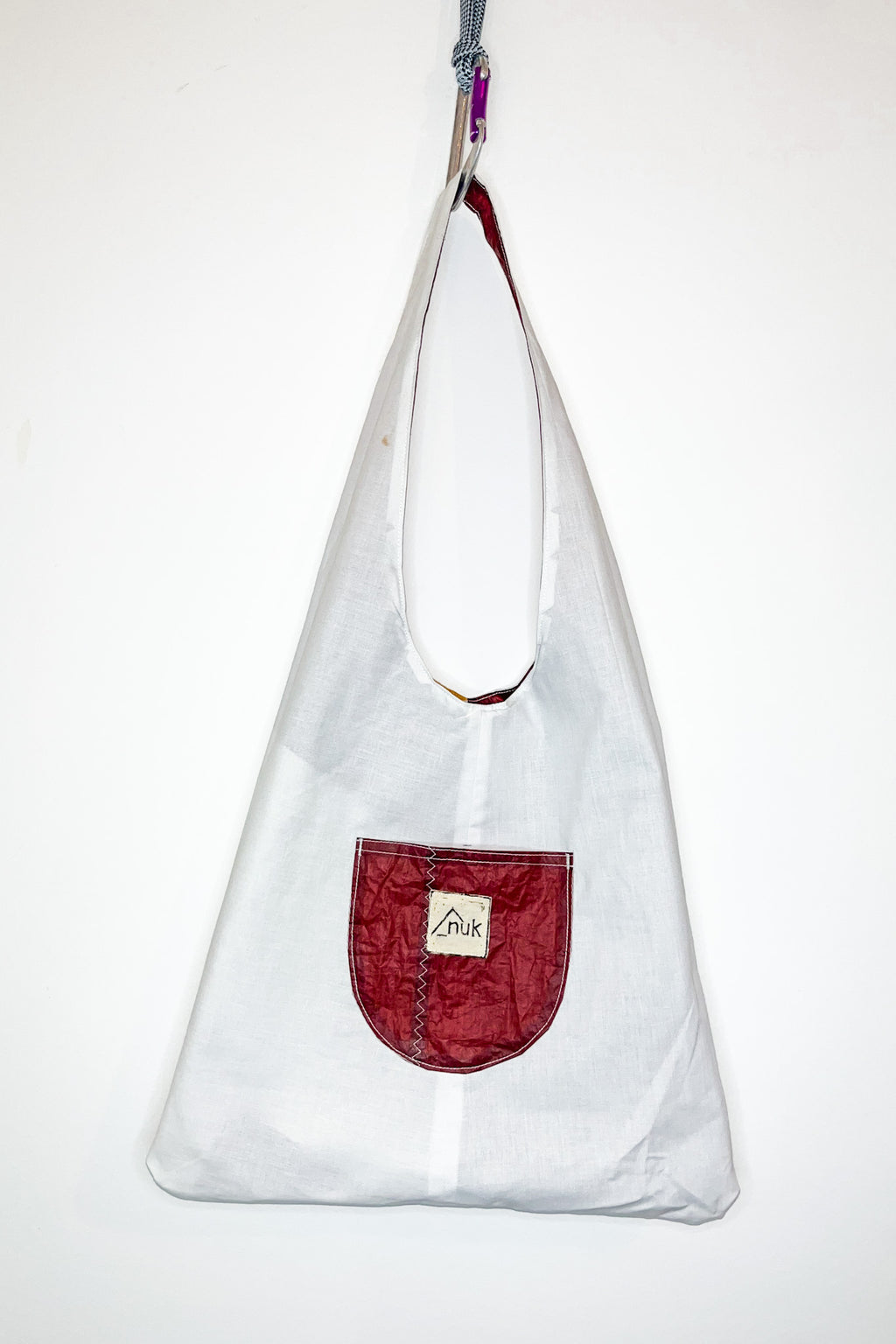 Tote bag bordeaux, orange & blanc - aile de kitesurf