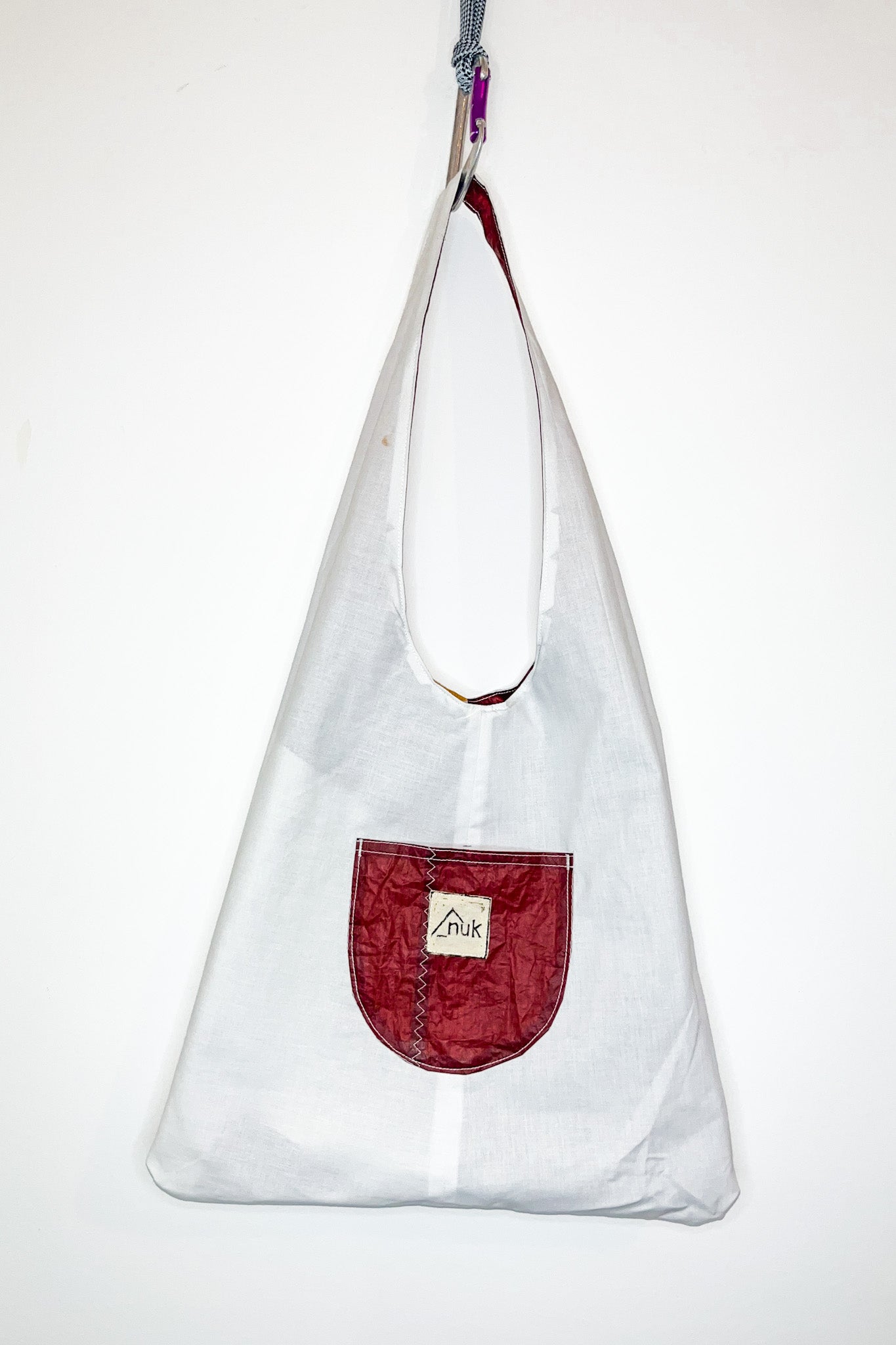 Tote bag bordeaux, orange & blanc - aile de kitesurf