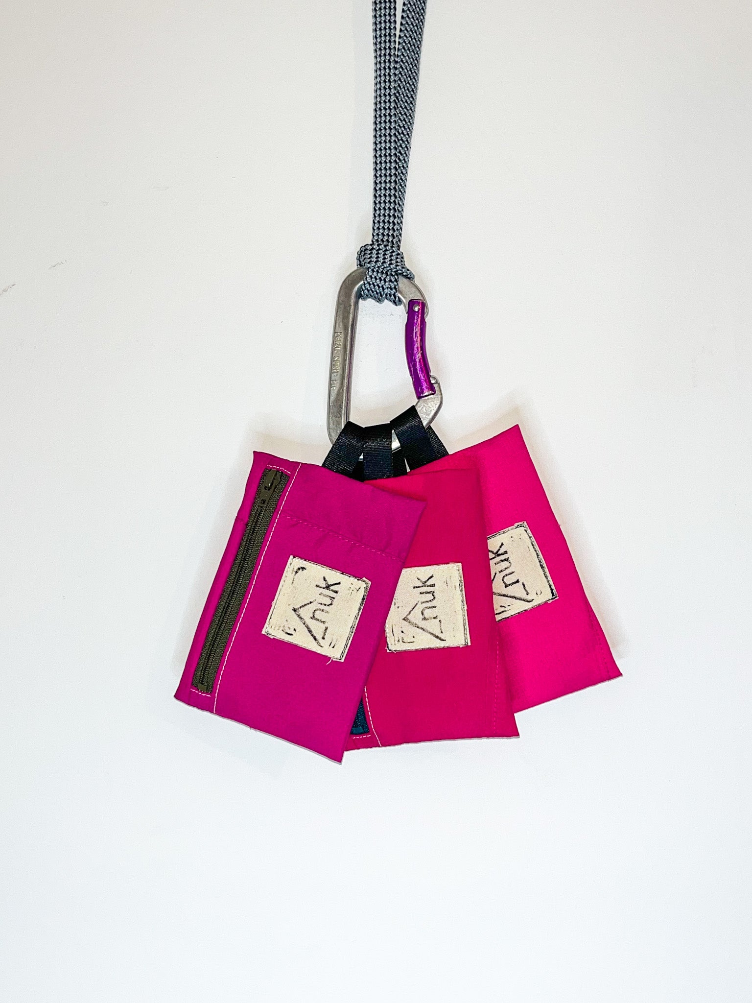 Porte-monnaie rose fuschia zip vert d'eau - veste rétro