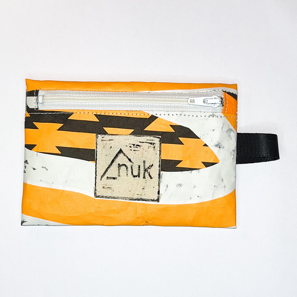 Porte-monnaie gris, orange & blanc n°3 - aile de kitesurf