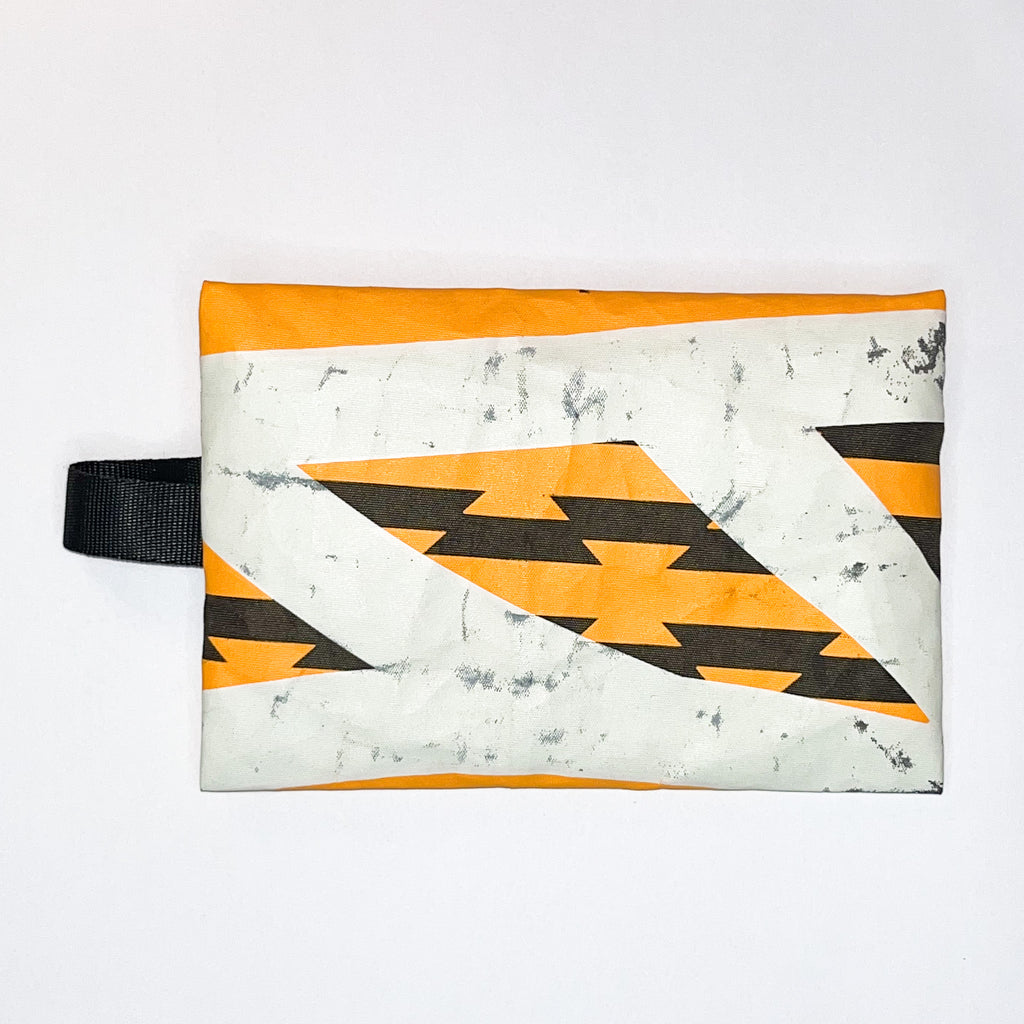 Porte-monnaie gris, orange & blanc n°3 - aile de kitesurf