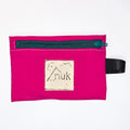 Porte-monnaie rose fuschia zip vert d'eau - veste rétro